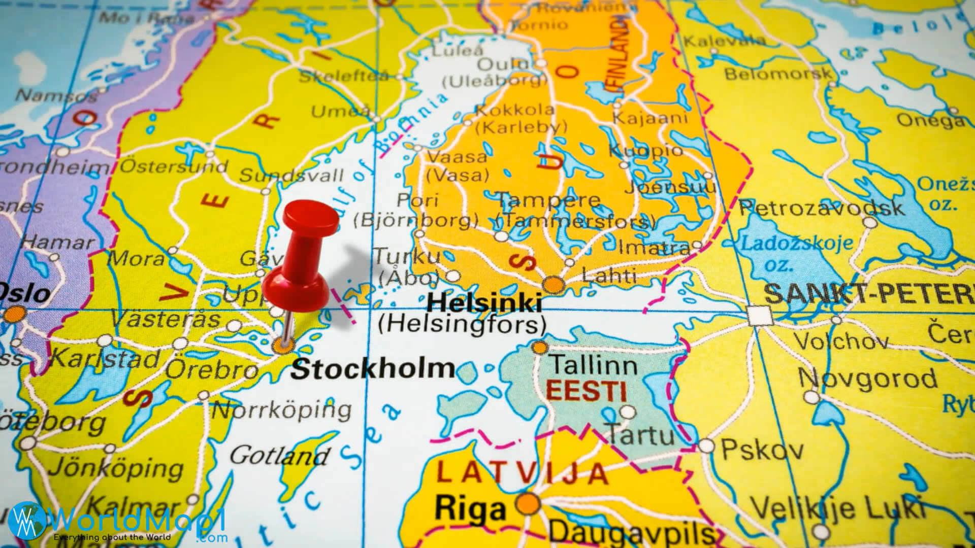 Stockholm and Helsinki Map